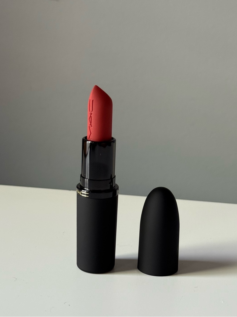 MAC Cosmetics Powder Kiss Lipstick - Devoted To Chili (Warm brick Red)